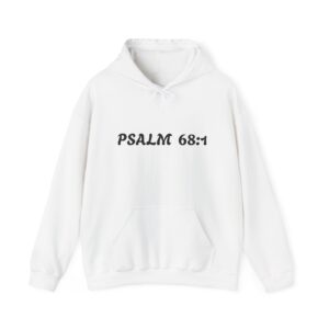 Faith-Inspired Hooded Sweatshirt, Cozy Bible Verse Sweatshirt, Gift for Believers, Psalm 68:1 Hoodie, Religious Apparel, Inspirational Wear