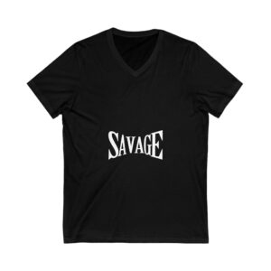 Savage V-Neck Tee, Unisex Graphic Tee, Trendy Casual Wear, Unique Gift for Her/Him, Everyday Style, Perfect for Holidays