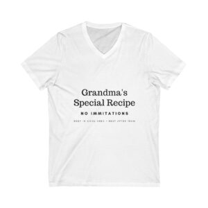 Grandma's Special Recipe V-Neck Tee, Gift for Food Lovers, Family Reunion Shirt, Cooking Tee, Kitchen Humor Apparel