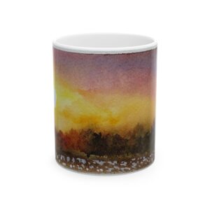 Sunset Landscape Ceramic Mug - Perfect for Coffee, Tea, Gift for Nature Lovers, Home Decor, Cozy Vibes, 11oz, 15oz