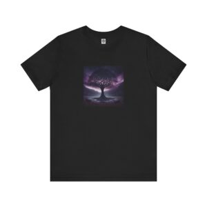 Mystical Tree Graphic Tee, Unisex Jersey T-Shirt, Nature Lover Gift, Boho Vibes, Everyday Casual Wear, Eco-Friendly Apparel