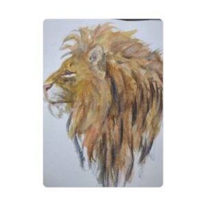 Elegant Lion Watercolor Playing Cards, Unique Card Deck, Gift for Gamers, Poker Night Essential, Artistic Home Decor