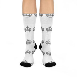 Royal Crown Cushioned Crew Socks, Comfortable Socks for Home, Gifts for Her, Fashionable Sock Gift, Cute Socks for Everyday Wear