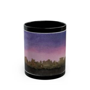 Serene Landscape Coffee Mug - Black 11oz/15oz, Nature Lover Gift, Home Decor, Unique Artwork, Tea Momento